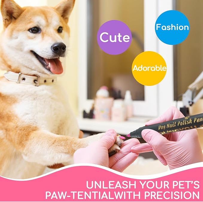 Dog Nail Polish， Dog Nail Polish Pens Quick Dry-20 Colors, Pet Nail Polish Set for Dogs， DIY Dogs Puppy Nails, Dog Safe Nail Polish Non Toxic, Odorless, Easy to Apply