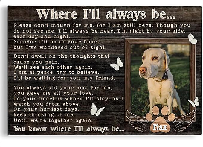 Dem Canvas Personalized Photo Canvas Prints, Pet Memorial Gifts - Dog & Cat Loss Gifts (36x24)
