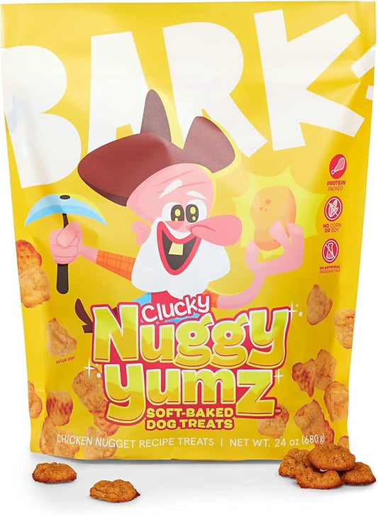 Barkbox Nuggy Yumz - Soft-Baked Chicken Nugget-Inspired Treats Packed with Protein, Nutritious Ingredients, and No Corn, or Soy - 24oz Bag