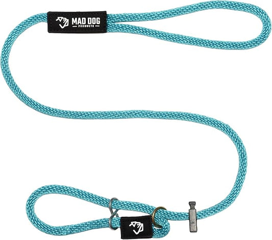 Mad Dog Products Easy Leader Dog Leash 3/8" x 6' Aqua Signature Rope - Made in USA