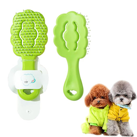 Small Dog Grooming Brush,Cloud Shape Puppy Brush Detangling Dog Hair Brushes for Wet or Dry - Perfect for Shih Tzus, Yorkies, Maltipoos - Ideal Puppy Hair Brushes for Maltese and Small Breeds (Green)