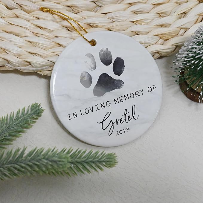 Touber Personalized Memorial Ornament for Loss of Pet, Sympathy Gift for Dog Bereavement, in Memory of Dog, Christmas Pet Loss Ornament
