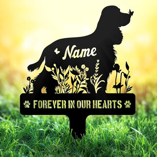 Custom Cocker Spaniel Cocker Dog Memorial Stake, Personalized Dog Grave Marker, Metal Pet Tombstone, Outdoor Sympathy Sign for Garden Yard Decor, Pet Loss Gift