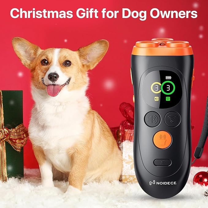 Dog Bark Deterrent Devices, 3X Ultrasonic Anti Barking Device for Dogs with Color LCD Screen, 3 Training Modes, 33FT Range to Correct Bad Behavior, Safe & Humane for Indoor & Outdoor Use