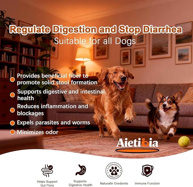 120 Chew Anal Gland Soft Chews for Dogs-Help Reduce Scooting with Pumpkin&Digestive Enzymes Probiotics Fiber Supplement-Chicken Flavor