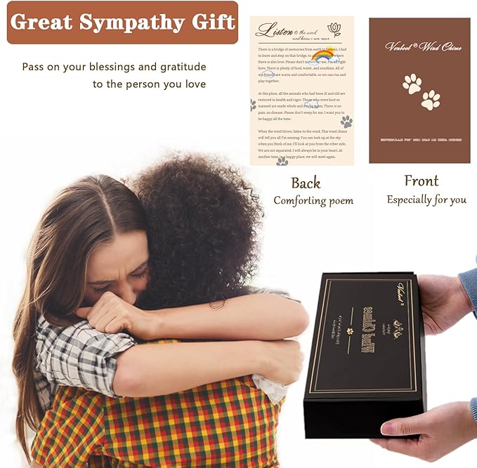 Pet Memorial Wind Chime, Dog Memorial Gifts for Loss of Dog, Pet Loss Sympathy Condolence Bereavement Passing Away Gift