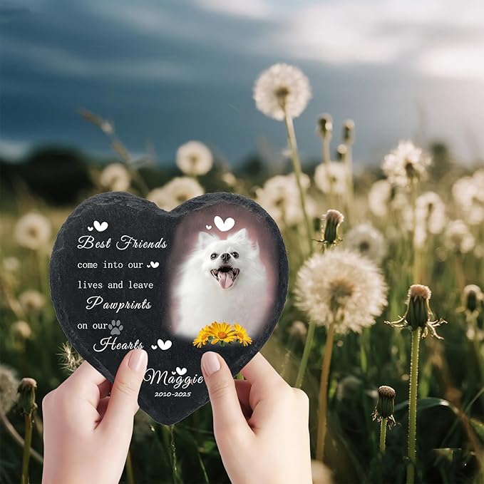 Personalized Cat Memorial Gifts for Loss of Cat, Custom Photo Pet Momorial Stone for Dogs, Cat Memorial Sympathy Gift, Cat Passing Away Gifts, Pet Memorial Stones for Pet Lovers (Style 3)