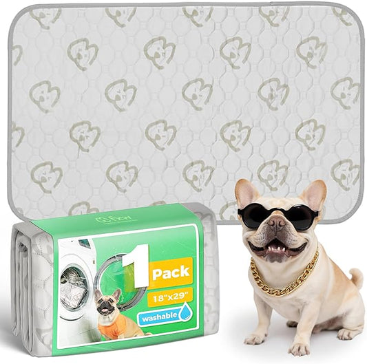 FXW Washable Pee Pads for Dogs, Leak-Proof & Non-Slip, Specifically Designed for 30inch Cages, 18" x 29" Rectangle, Khaki, 1 Pack