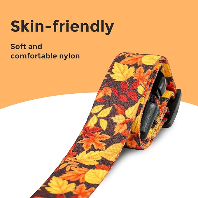 Kazazoo Dog Collar Cute and Soft Nylon Puppy Collar for Boy and Girl, Adjustable Dog Collars for Small Medium Dogs, Maple Leaf-XS