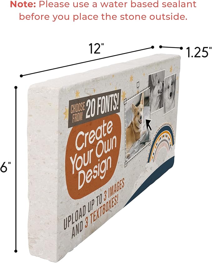 Personalized Pet Memorial Stones, 6x12 Create Your Own Pet Grave Markers as Keepsake or Pet Remembrance, Pet Loss Gifts for Bereaved Pet Owners, DIY Personalized Pet Memorial Limestone (Design 10)