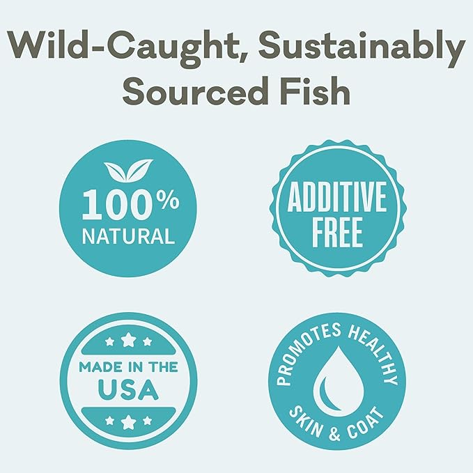 Polkadog Crunchy Alaskan Cod & Salmon Chips Dog Treats - Wild-Caught Fish, All Natural, Single Ingredient, Lean Protein & Omega-3 Rich Snacks for Dogs, Great for Allergies, Made in USA - 2.75oz (2pk)