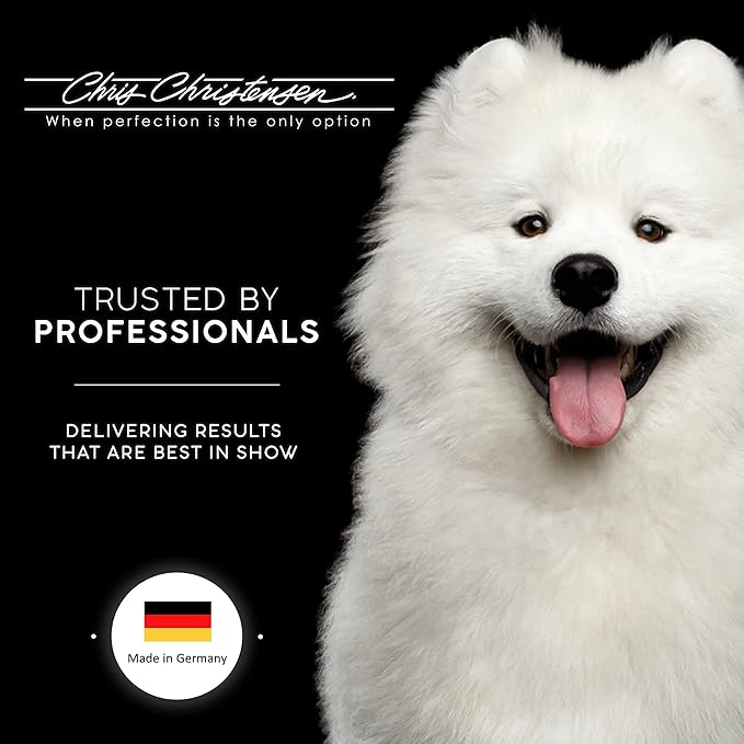 Chris Christensen Mark VIII Round Head Slicker Brush for Dogs, 12mm Pins, Groom Like a Pro, Handcrafted Lightweight Beechwood Ergonomic Handle, Stainless Steel Pins, A5VIII. Made in Germany.