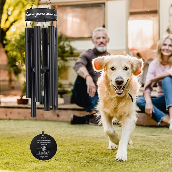 Pet Personalized Name 30" Wind Chimes, Produced in USA Pet Memorial Gifts for Loss of Dogs, Custom Dog Remenbrance Gift in Memory, Sympathy Family Love Pets Dog Cat Gift for Son Daughter