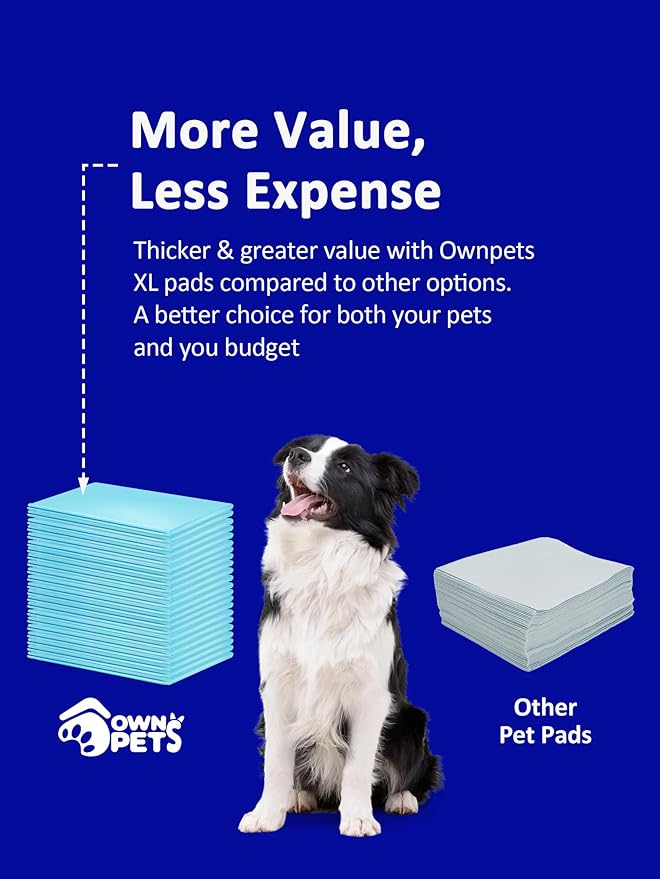 Ownpets Dog Training XL Extra Large Pad 35’’ x 32’’, Leak-Proof 6-Layer Pet Potty Training Pads Pee Pads with Quick-Dry Surface for Pets, Puppies, Adult, Sick & Aging Dogs, 40 Counts