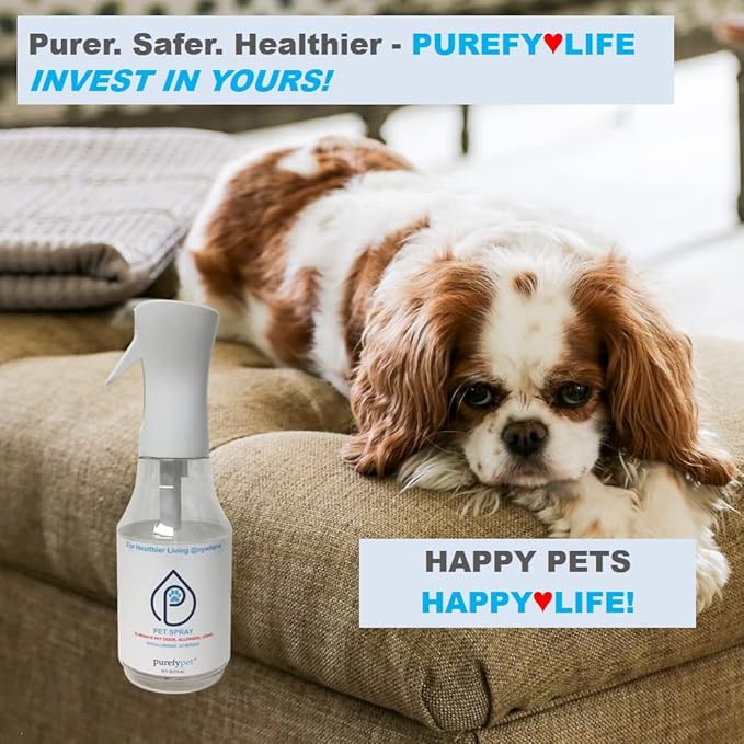 PUREFY Pet Spray (24oz) Clean away pet matters and pet urine from the environment. Pet Odor Eliminator. Unscented. No Residue.