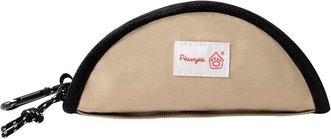 Pawyee Dog Food Bag Pet Collapsible Dog Bowls Portable and Light for Food and Water Camping Travel (Sand)