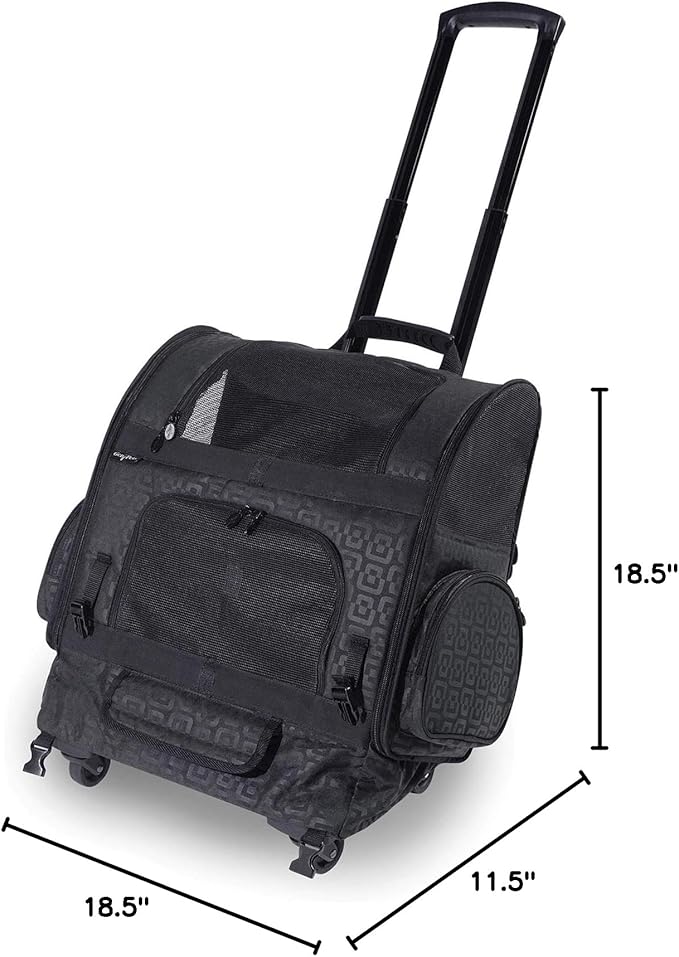 Gen7Pets Dog Carrier - Large Black Roller Bag Pet Carrier