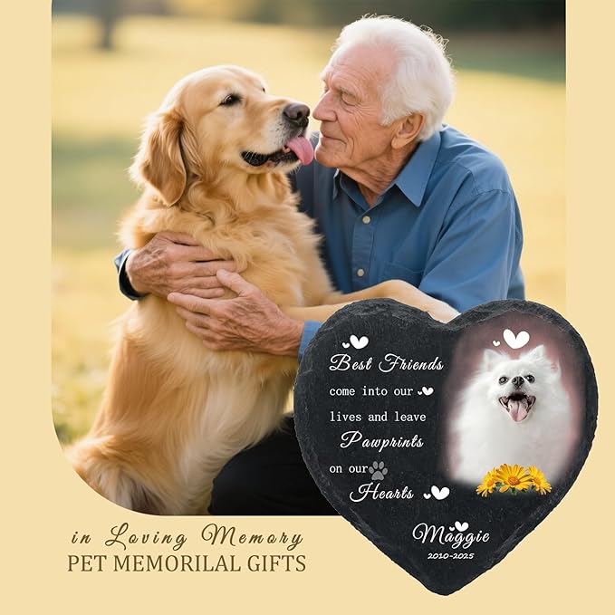 Personalized Cat Memorial Gifts for Loss of Cat, Custom Photo Pet Momorial Stone for Dogs, Cat Memorial Sympathy Gift, Cat Passing Away Gifts, Pet Memorial Stones for Pet Lovers (Style 3)