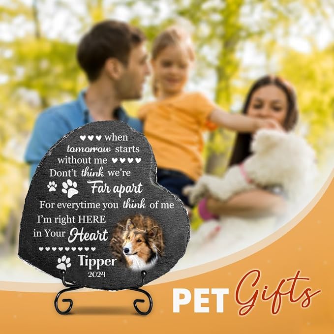 Dog Memorial Gifts for Loss of Dogs, Personalized Sympathy Stone, Pet Memorial Gifts, Pet Loss Gift, Cemetery Decorations for Grave, Cat Gone Present for Cat Lovers, Dont Cry Sweet Mama