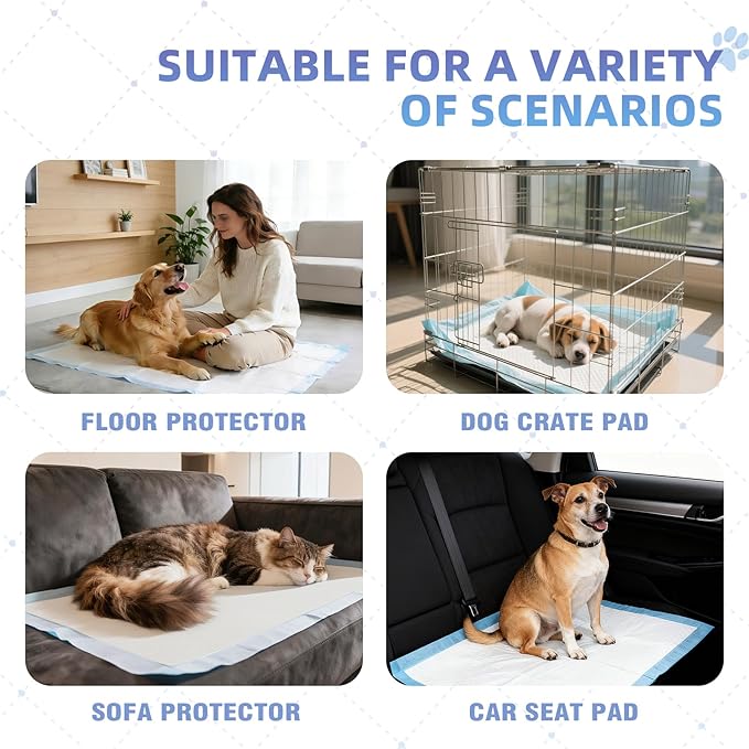 Pee Pads for Dogs Extra Large 30"x36", 50 Count Puppy Pads XXL, Potty Pads for Dogs, Super Absorbent & Leak-Proof, Disposable Training Pads for Puppies, Doggie Pads, Blue