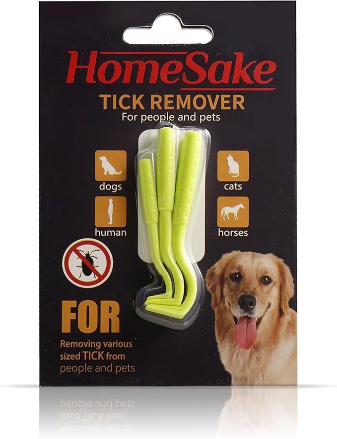 Homesake Tick Removal Tool for Dogs, Cats and Humans | Removes Entire Head & Body | Pain-Free Ticks Remover | 100% Chemical-Free |4 Packs of 3
