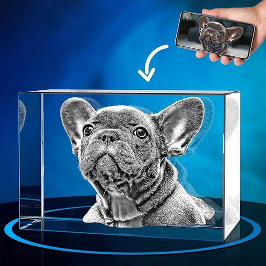 ArtPix 3D Crystal Photo, Personalized Dog Memorial Gifts with Your Own Photo for Dog Lovers, Pet Owners, 3D Laser Etched Picture, Engraved Crystal in Memory of Dog, Customized Gifts