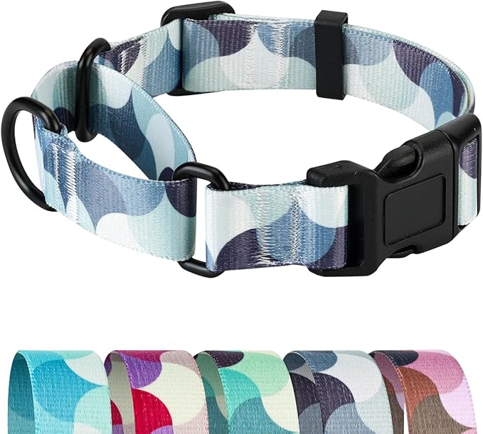 Martingale Dog Collars,Adjustable Soft Nylon Quick Release Buckle,No Pull Training Collar for Large Medium Small Dogs