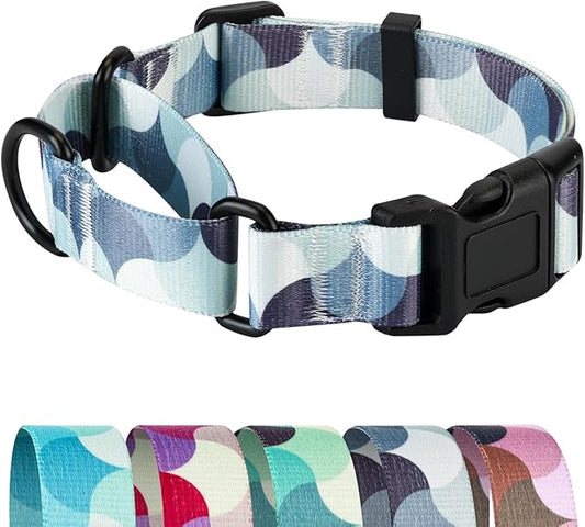 Martingale Dog Collars,Adjustable Soft Nylon Quick Release Buckle,No Pull Training Collar for Large Medium Small Dogs