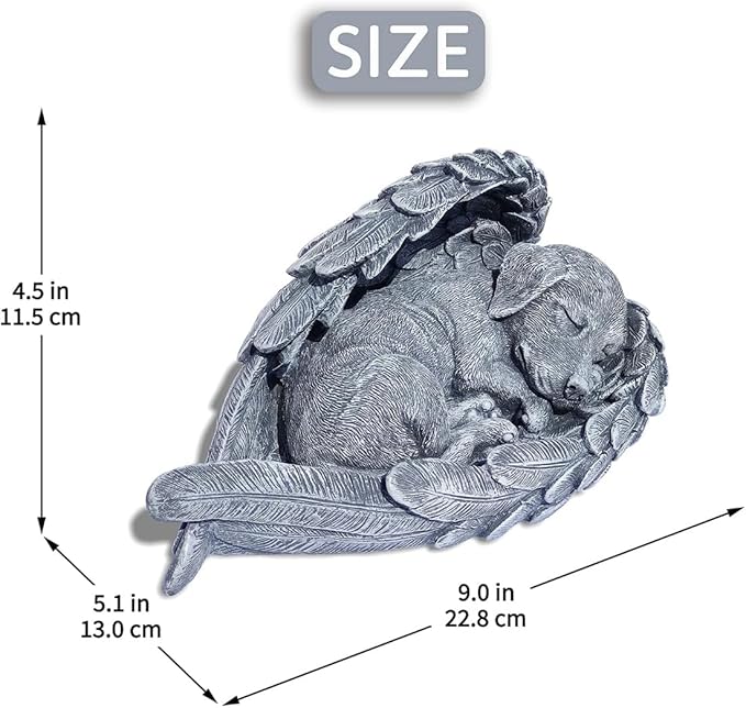 Angel Dog Memorial Stones Dog Headstone Memorial Garden Stone Dog Tombstone Pet Grave Markers for Dog Pet Memorial Gift Loss Sympathy Gifts for Dogs