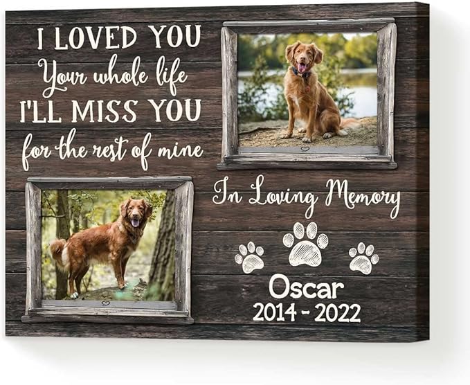 Benicee Shop Memorial Gifts For Dogs, Personalized Memorial Pet Gift Wall Art, Pet Sympathy Gift, Pets In Remembrance, Wall Decor 8x10 Inches