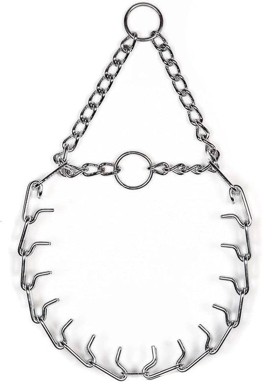 Herm Sprenger Chrome Plated Prong Dog Collar Ultra-Plus Pet Pinch Collar with Two O-Rings No-Pull Collar for Dogs Anti Pull Training Collar Made in Germany (20in x 3mm)