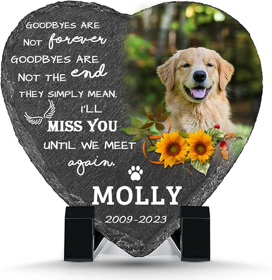Personalized Pet Memorial Stone for Dogs 6"*6",Custom Heart Memorial Gifts for Loss of Dog Cat,Customized Garden Stone Grave Markers Headstone for Dog Cat Lovers