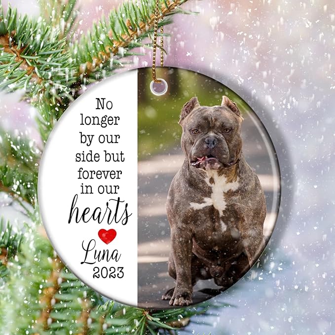 Personalized Pet Sympathy Gift, Christmas Photo Ornament, Personalized Christmas Ornament, Dog Memorial Photo, Pet Loss Gifts