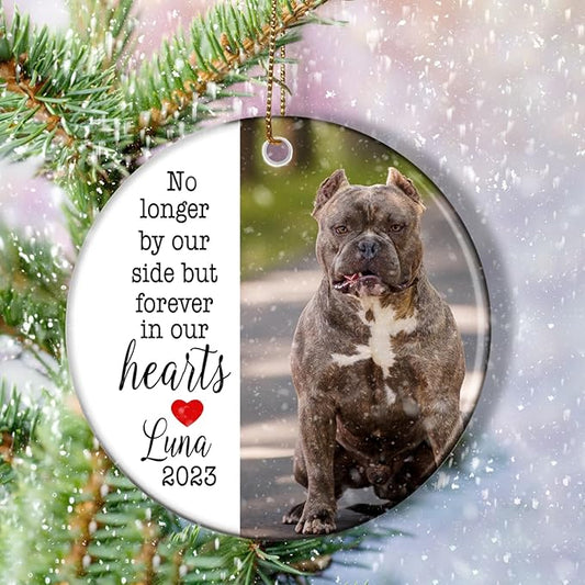 Personalized Pet Sympathy Gift, Christmas Photo Ornament, Personalized Christmas Ornament, Dog Memorial Photo, Pet Loss Gifts