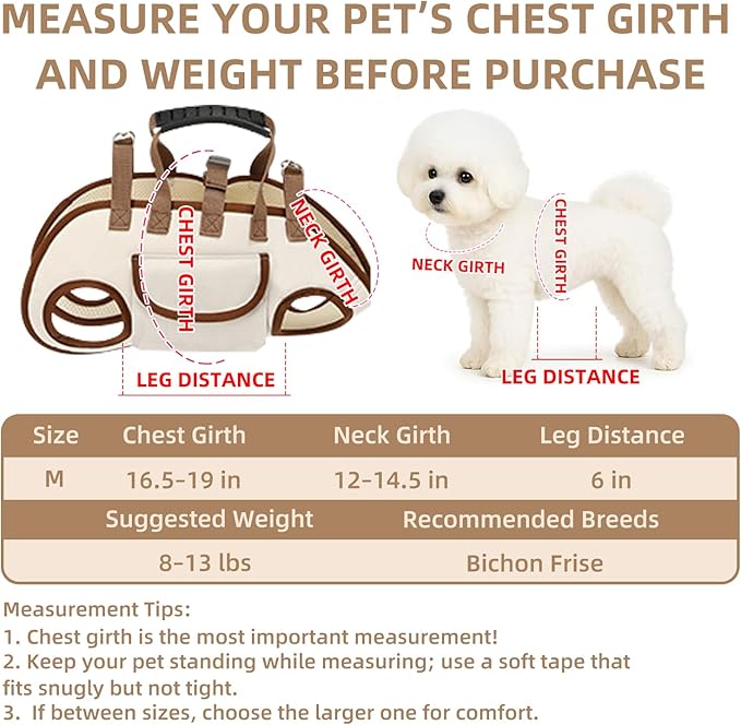Dog Carrier Backpack for Medium Pets, Breathable Detachable Travel Pet Bag with Adjustable Straps, Portable Hands-Free Dog Cat Carrier Backpack for Hiking, Walking & Camping (M).