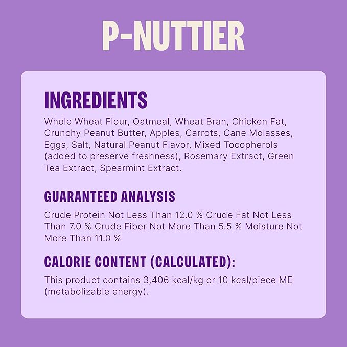 Old Mother Hubbard Wellness P-Nuttier Dog Biscuits, Natural, Training Treats, Peanut Butter Flavor, Large Size, (20 Pound Box)