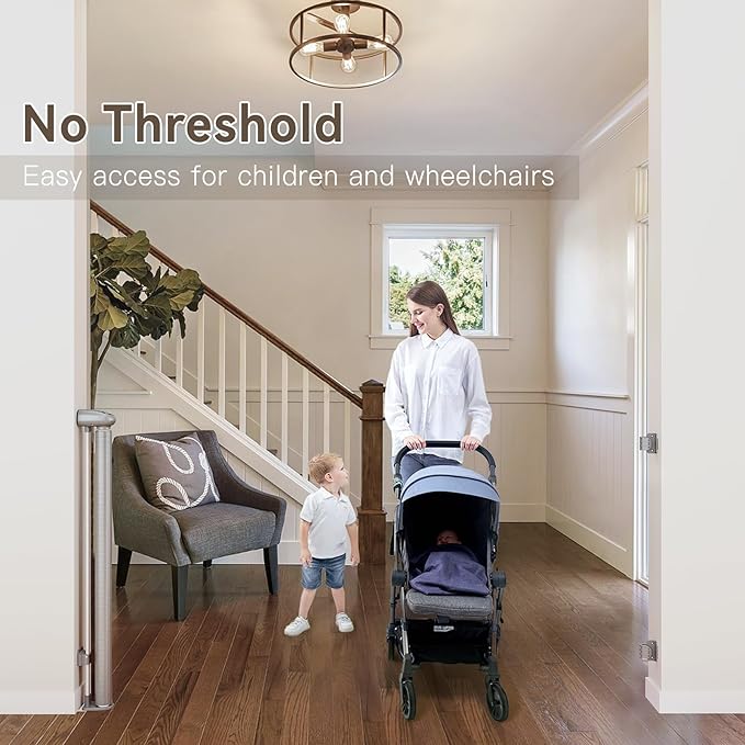 Uamector 200-Inch Extra Wide Retractable Baby Gate & Dog Gate, Reinforced Mesh Safety Gate Adjustable for Large Openings - Stairs, Doorways, Hallways - Indoor/Outdoor Use