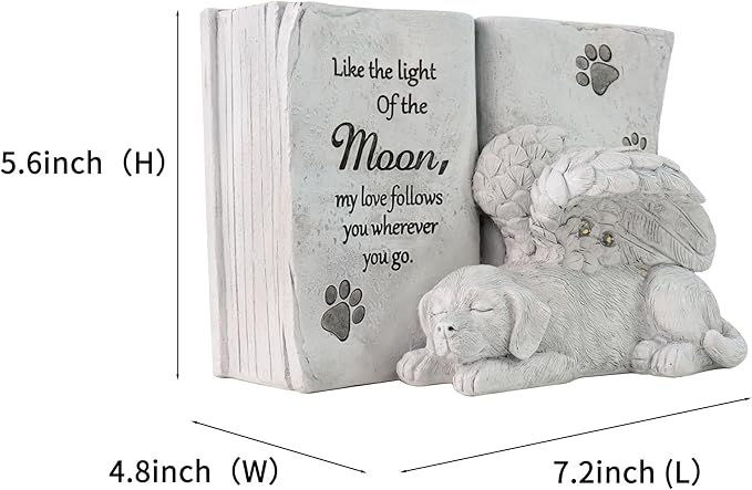 Solar Dog Angel Statue, Pet Dog Memorial Stone, Dog Memorial Gifts or Garden Memorial Stone