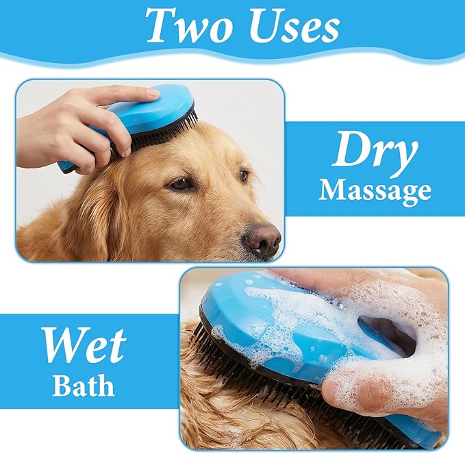 Small Dog Brush Puppy Brush for Small Dogs Portable Puppy Brush Grooming Tool Reduces Shedding & Tangles for Shih Tzu, Yorkie, Teddy, Chihuahua (Blue)