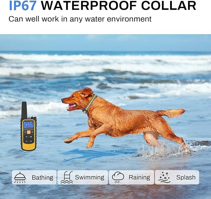 Shock Collar for Dogs - 2600ft Dog Training Collar with Remote, IP67 Waterproof Dog Shock Collar with Remote Control, 3 Modes E-Collars with Beep/Vibration/Safe Shock Collar for Dogs 8-120lbs
