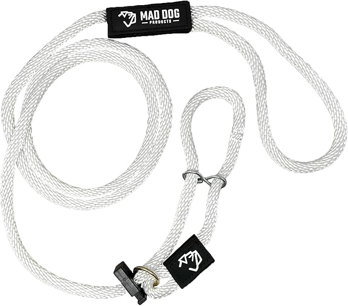 Mad Dog Products Easy Leader Dog Leash 3/8" x 15' White Signature Rope - Made in USA