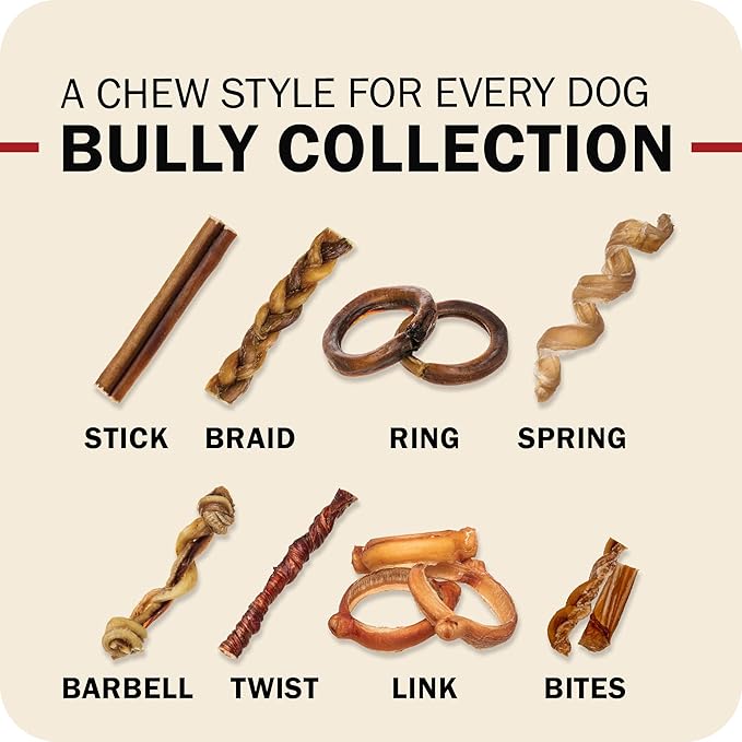 Redbarn Pet Products All Natural 4-5" Bully Sticks for Small & Medium Dogs - Healthy Long Lasting Chews Variety Party Pack - 100% Beef Single Ingredient Low Odor Rawhide Free - Bag, 12oz