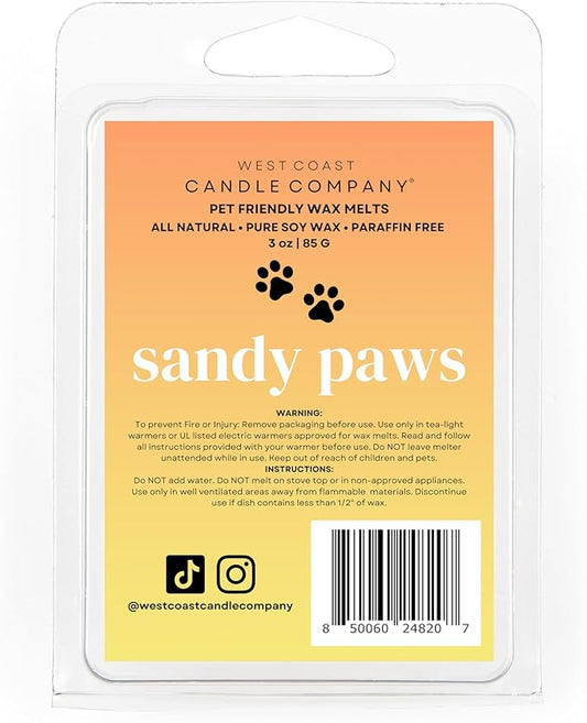 Pet Safe Wax Melts for Dogs | Non Toxic Soy Wax Melts | Natural, Paraffin-Free, Clean Burning | Odor Eliminating Wax Cubes | Sandy Paws