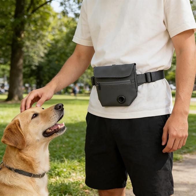 Dog Treat Pouch,Pet Training Treats Bag Magnetic Waist Bags Walking Holder Pouches for Puppy Aids Behavior Small Dogs Snack Fanny Closure Belt Pack with Clicker