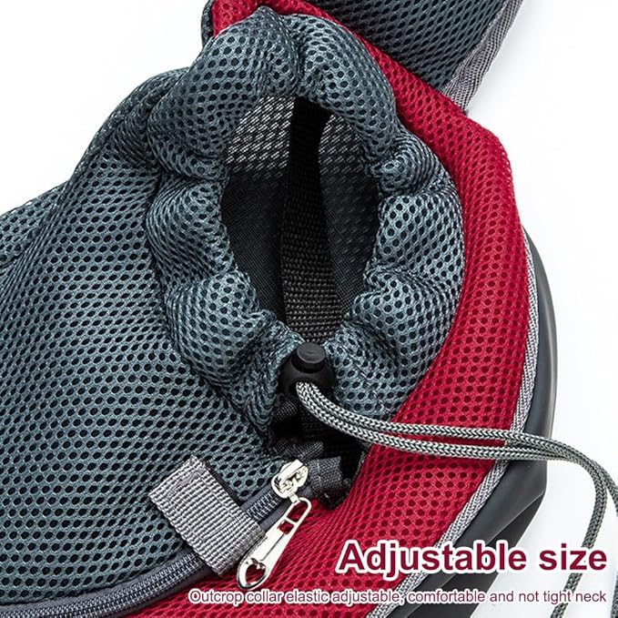 Dog Carrier Sling Front with Adjustable Strap Outdoor Travel Shoulder Pet Bag(Red)