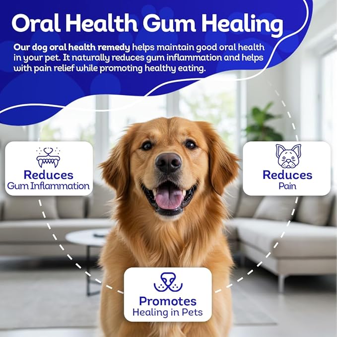 HA4E - Dog Oral Health Supplement - Relieves Inflammation, Soothes Pain & Fights Gum Disease - Natural, Non-GMO, Organic, Gluten-Free & Chemical-Free - Tablets, Kennel Size (Extra Large)