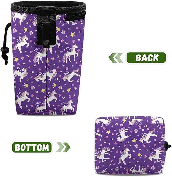 Rainbow Horse Dog Walking Bag Puppy Training Pouch, Puppy Dog Training Treat Bag Pet Training Walking & Rewarding Holder with Waistband Easy to Carry