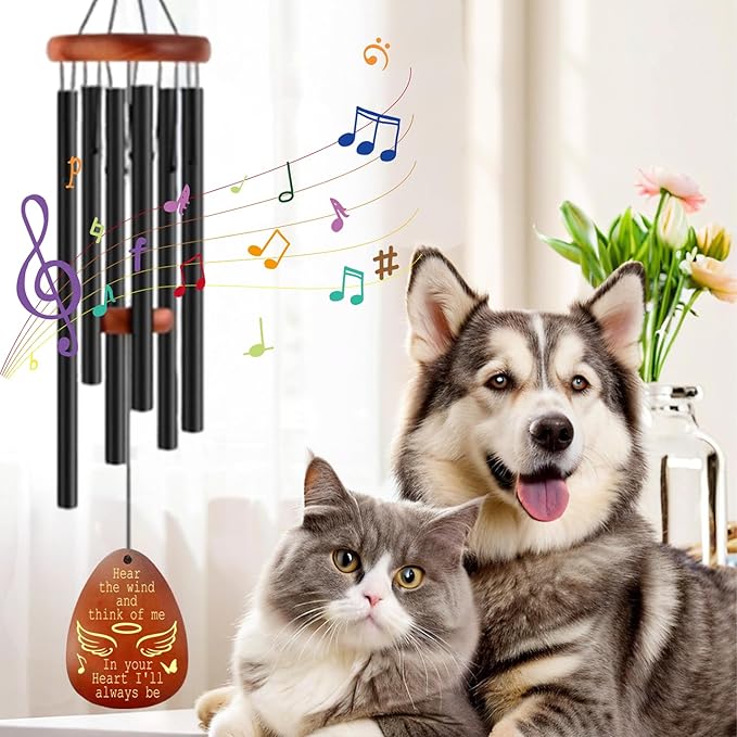 Personalized Dog Memorial Gifts for Loss of Dog, Custom Pet Memorial Wind Chime, Pets Loss Passing Away Remembrance Bereavement Gift, Custom Sympathy Gifts of Pet
