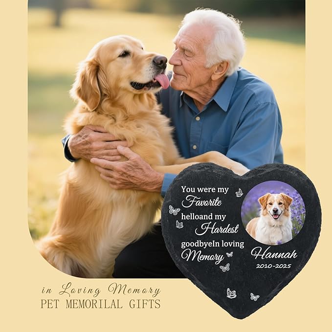 Personalized Dog Memorial Gifts for Loss of Dog, Custom Photo Pet Momorial Stone for Dogs, Cat Memorial Sympathy Gift, Dog Passing Away Gifts, Sympathy Gift for Pet Lovers (Style 11)