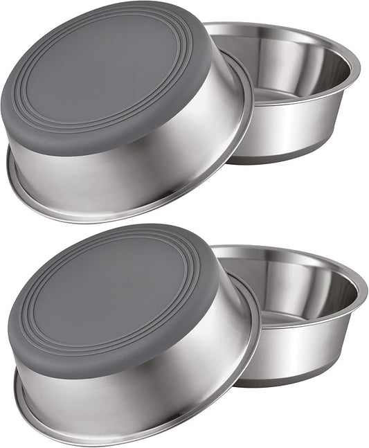 PEGYY11 Nonslip Stainless Steel Dog Bowls, 11.4 US Cup, 4 Count